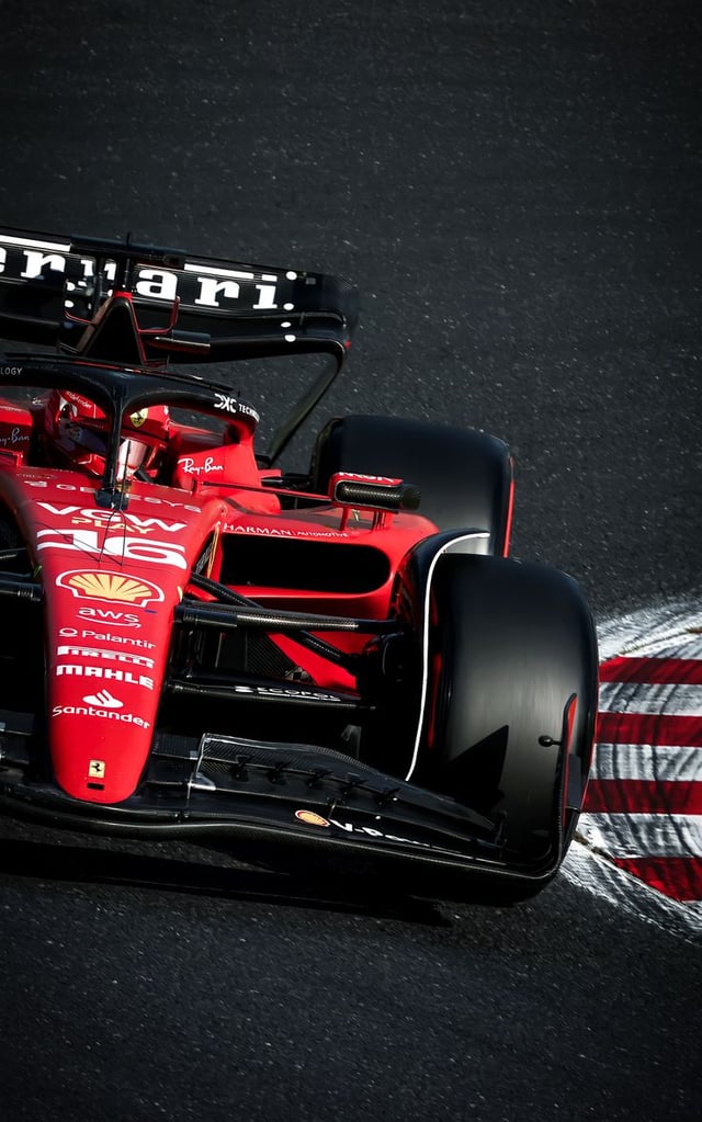 Immagine del pilota Ferrari in azione durante un Gran Premio