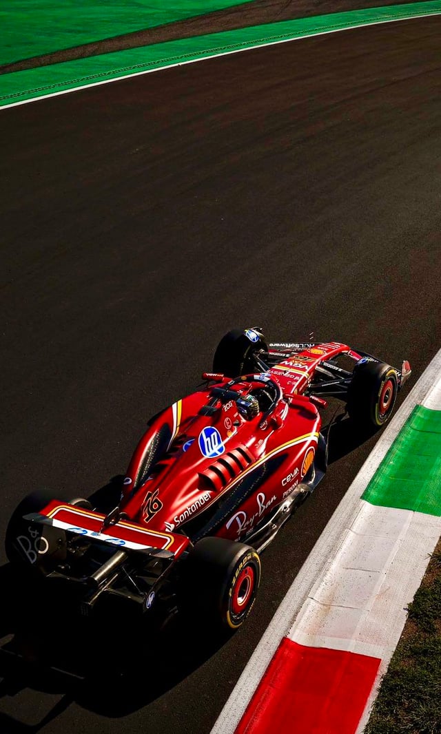 Immagine del pilota Ferrari in azione durante un Gran Premio